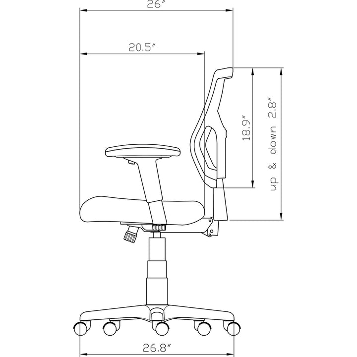 Image of Lorell Executive Chair, Mid-Back, 26-3/4"x26"x39-3/8", Black