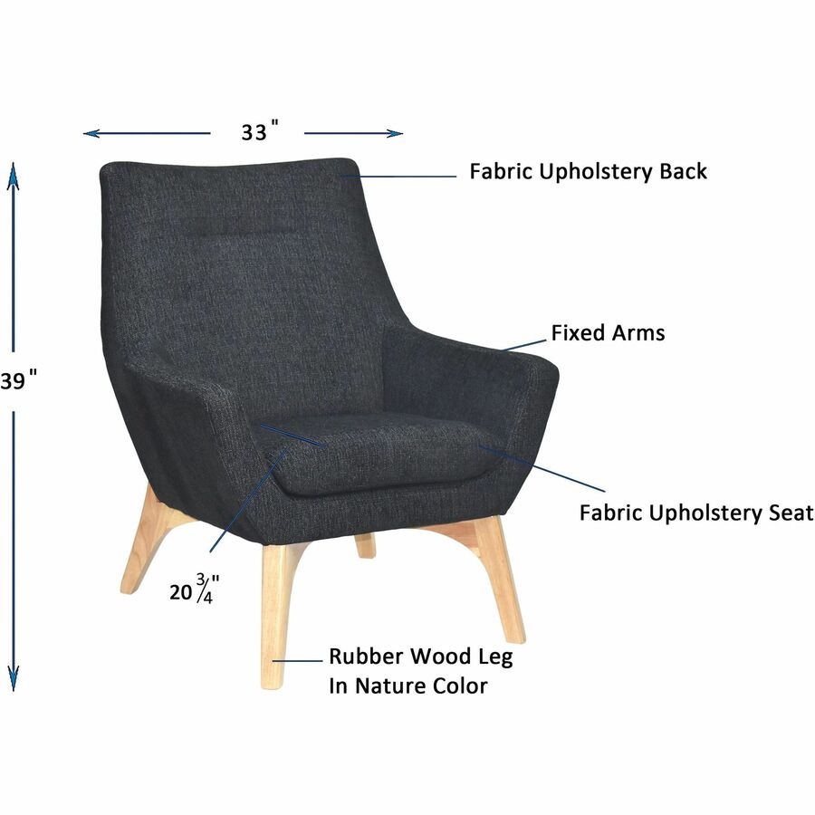 Image of Lorell Chair, Lumbar Support, 32-3/5"Wx19-3/4"Lx35-1/2"H, BK/NL