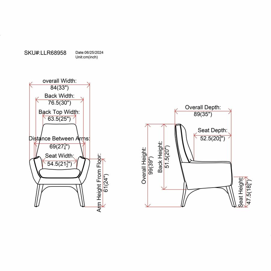 Image of Lorell Chair, Lumbar Support, 32-3/5"Wx19-3/4"Lx35-1/2"H, BK/NL