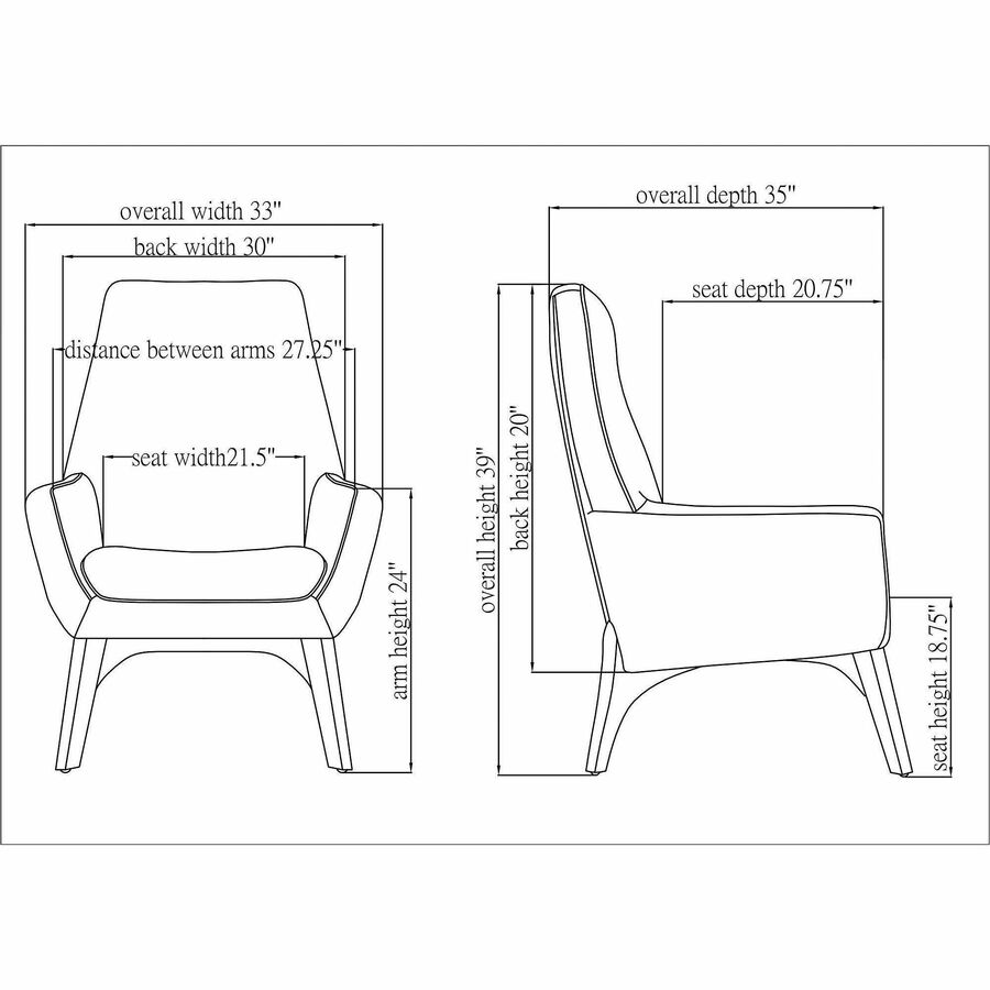 Image of Lorell Chair, Lumbar Support, 32-3/5"Wx19-3/4"Lx35-1/2"H, GY/NL