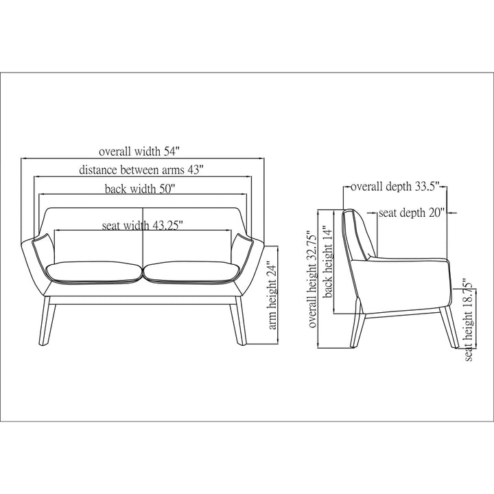 Image of Lorell Loveseat, Lumbar Support, 53-1/10"Wx19-3/4"Lx32-3/4"H, GY/NL