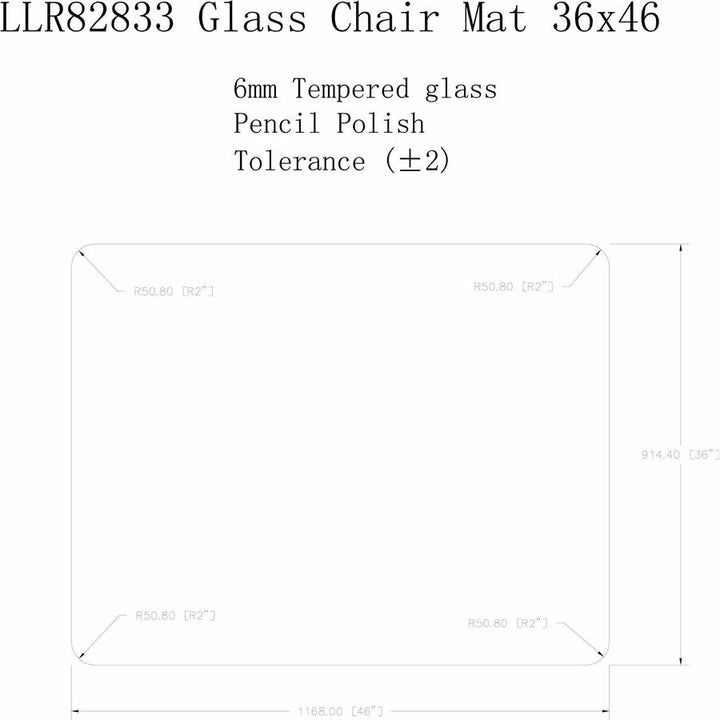 Image of Lorell Chairmat, Tempered Glass, 46"Wx36"Lx1/4"H, Clear