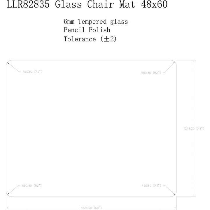 Image of Lorell Chairmat, Tempered Glass, 48"Wx60"Lx1/4"H, Clear