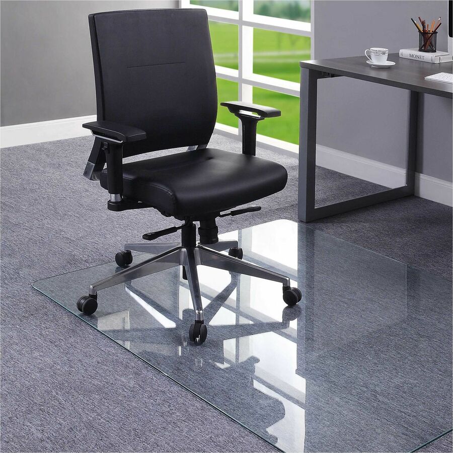 Image of Lorell Chairmat, Tempered Glass, 48"Wx60"Lx1/4"H, Clear