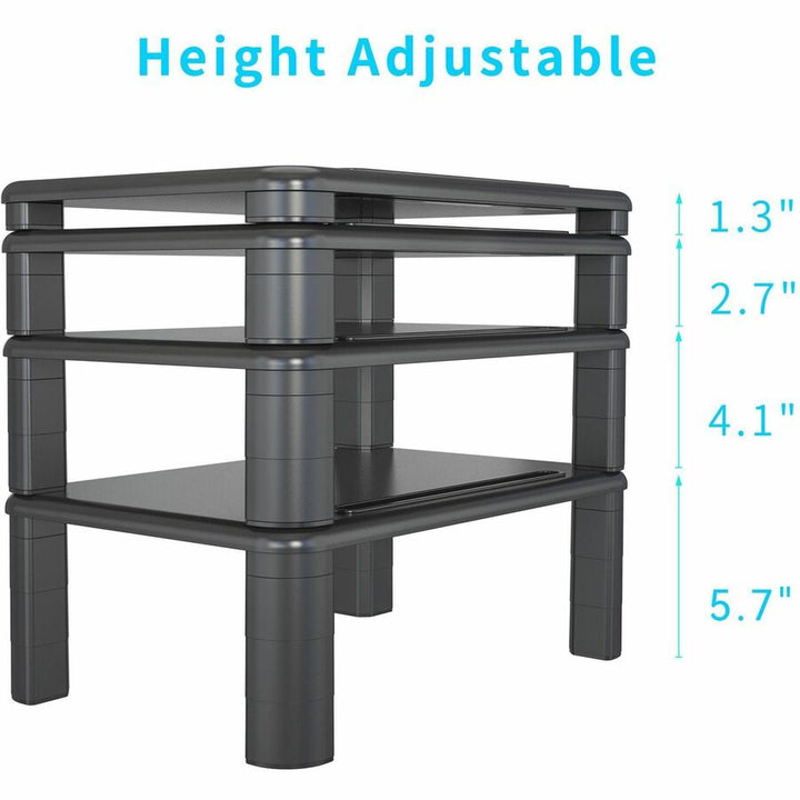 Image of Lorell Monitor Riser,Height-Adj,19-3/4"x7-9/10"x1-1/4"-5-3/4",BK