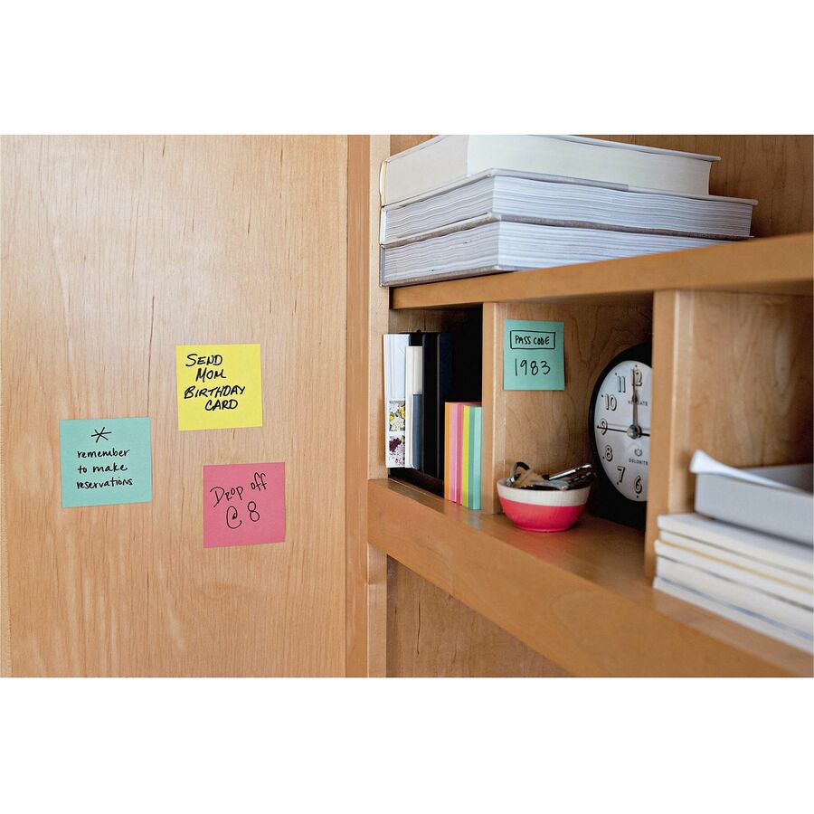 Image of 3M Post-it Note Cube, Super Sticky, 3"x3", 360 Shts, Aqua Wave