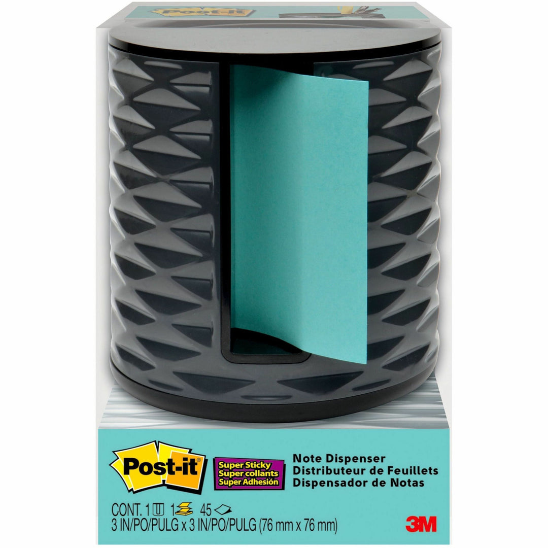 Image of Post-it® ABS330B Note Dispenser, 3" x 3" Note, Black, 1 Each