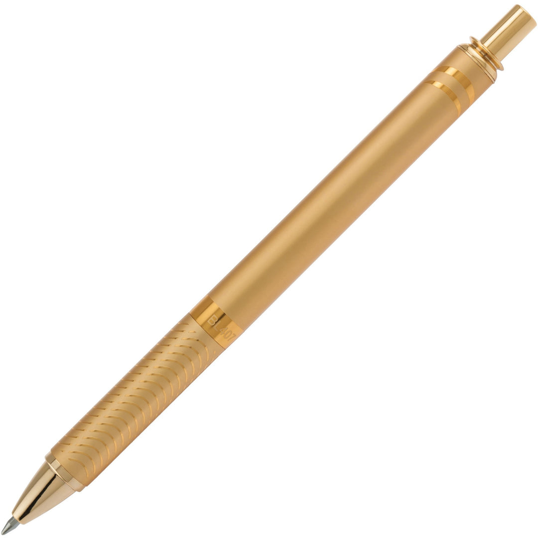 Image of Pentel® Energel Alloy Gel Pen, Retractable, Medium 0.7 Mm, Black Ink, Gold Barrel