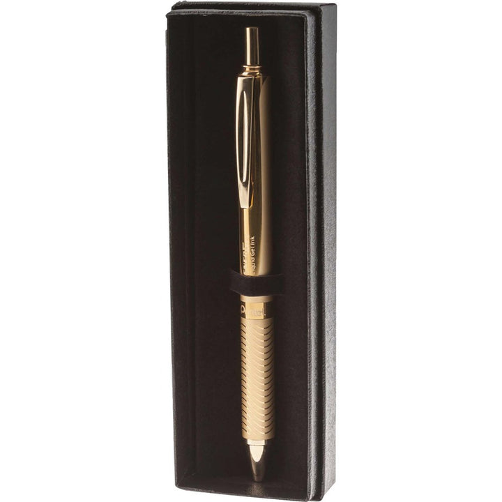 Image of Pentel® Energel Alloy Gel Pen, Retractable, Medium 0.7 Mm, Black Ink, Gold Barrel