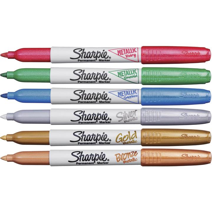 Image of Sharpie 2029678 Metallic Permanent Marker, Fine Pen Point, Alcohol Based, 6 / Set