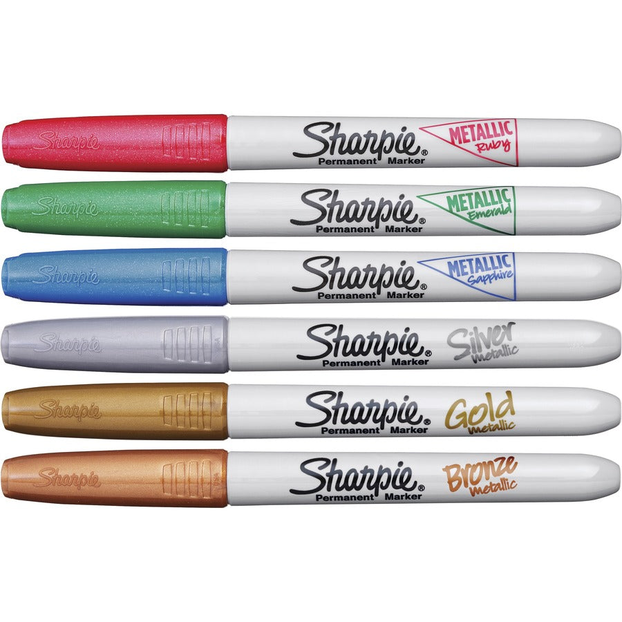Image of Sharpie 2029678 Metallic Permanent Marker, Fine Pen Point, Alcohol Based, 6 / Set