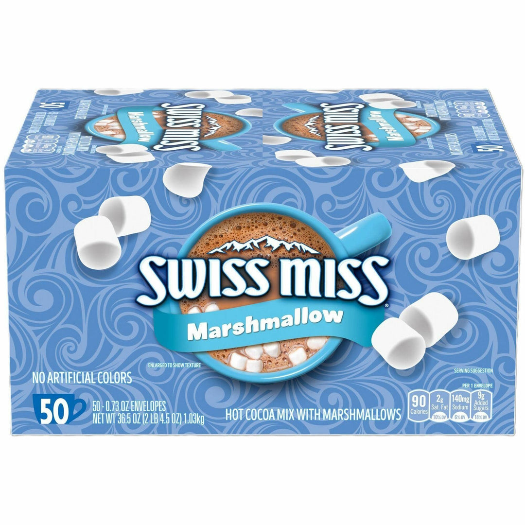 Image of Swiss Miss® 47492 Milk Chocolate Hot Cocoa Mix, Powder, 0.73 oz, Marshmallow, 50 / Box