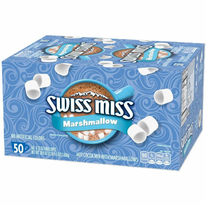 Image of Swiss Miss® 47492 Milk Chocolate Hot Cocoa Mix, Powder, 0.73 oz, Marshmallow, 50 / Box