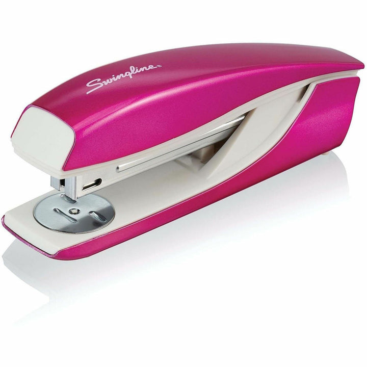 Image of Swingline® Stapler, 40-Sheet Cap, 2-1/2"x1-4/5"x8-1/10", Pink/White