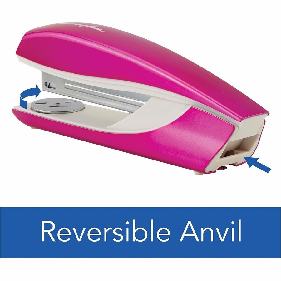 Image of Swingline® Stapler, 40-Sheet Cap, 2-1/2"x1-4/5"x8-1/10", Pink/White
