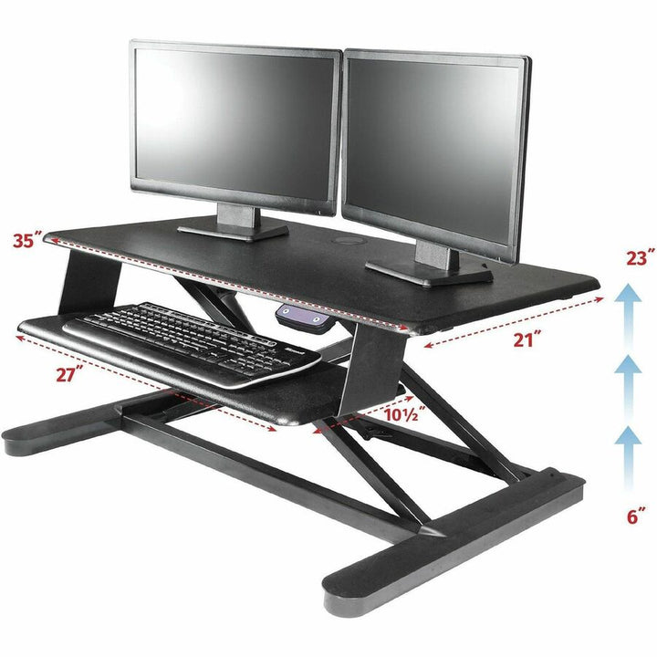 Image of Kantek Desk Riser, Electric, Sit-Stand, 35"x26"x6-3/10"-23-2/5",BK