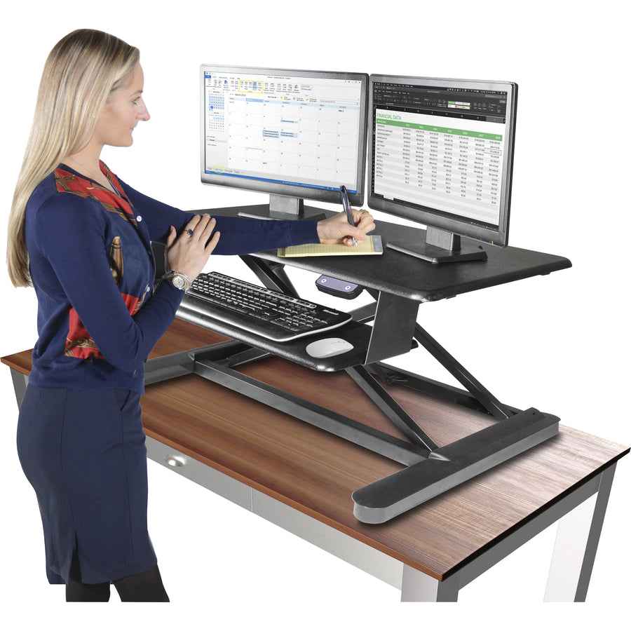 Image of Kantek Desk Riser, Electric, Sit-Stand, 35"x26"x6-3/10"-23-2/5",BK