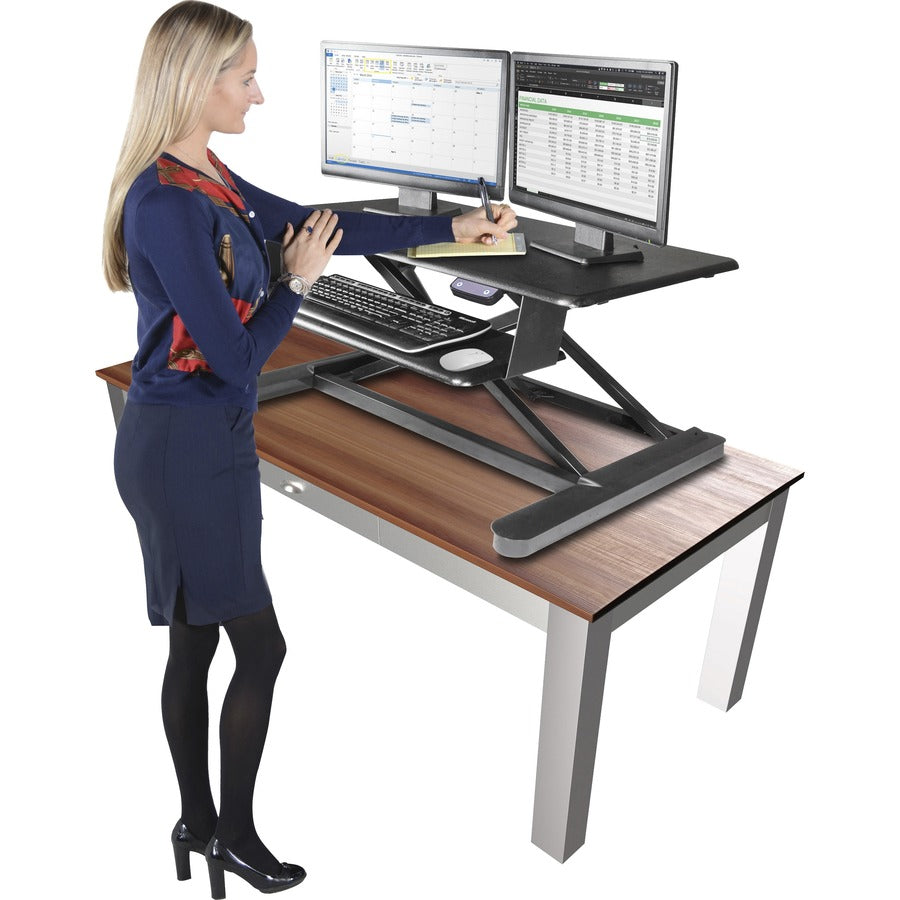 Image of Kantek Desk Riser, Electric, Sit-Stand, 35"x26"x6-3/10"-23-2/5",BK