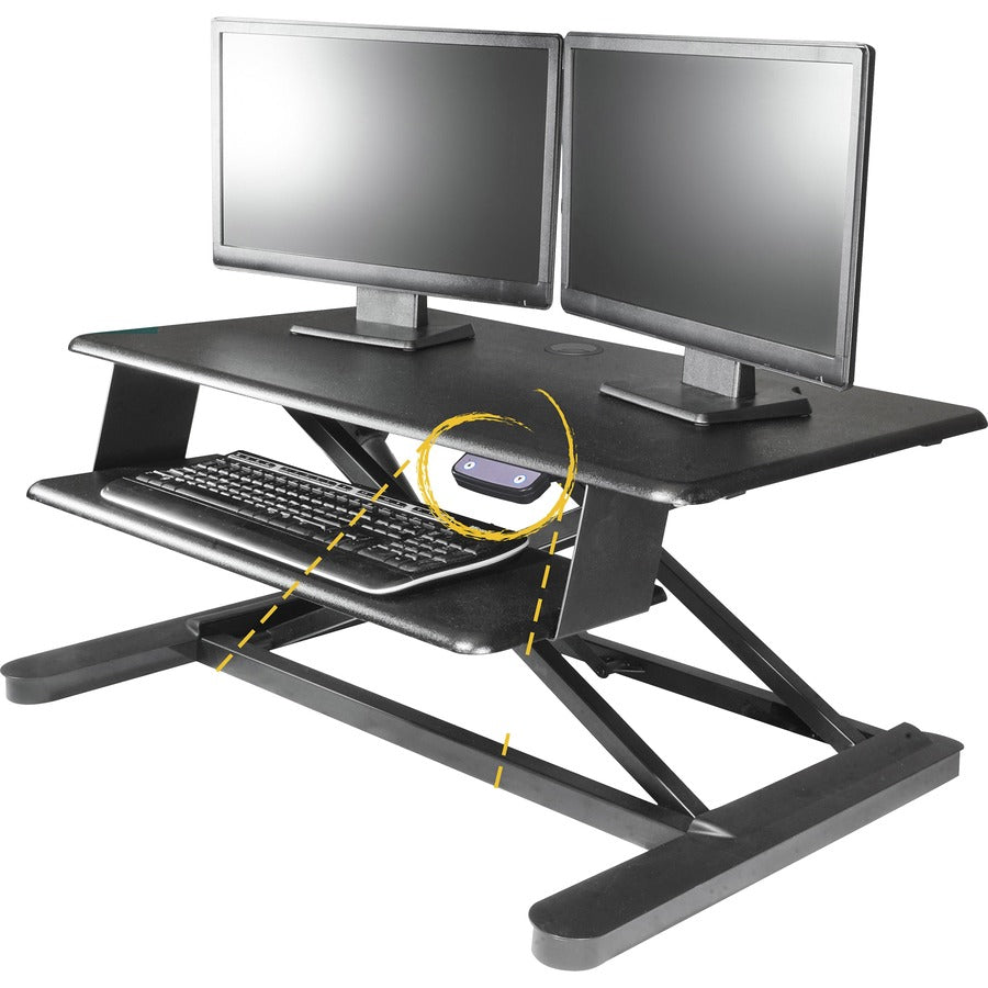 Image of Kantek Desk Riser, Electric, Sit-Stand, 35"x26"x6-3/10"-23-2/5",BK