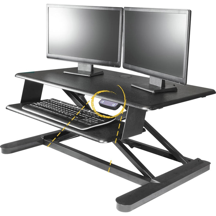 Image of Kantek Desk Riser, Electric, Sit-Stand, 35"x26"x6-3/10"-23-2/5",BK