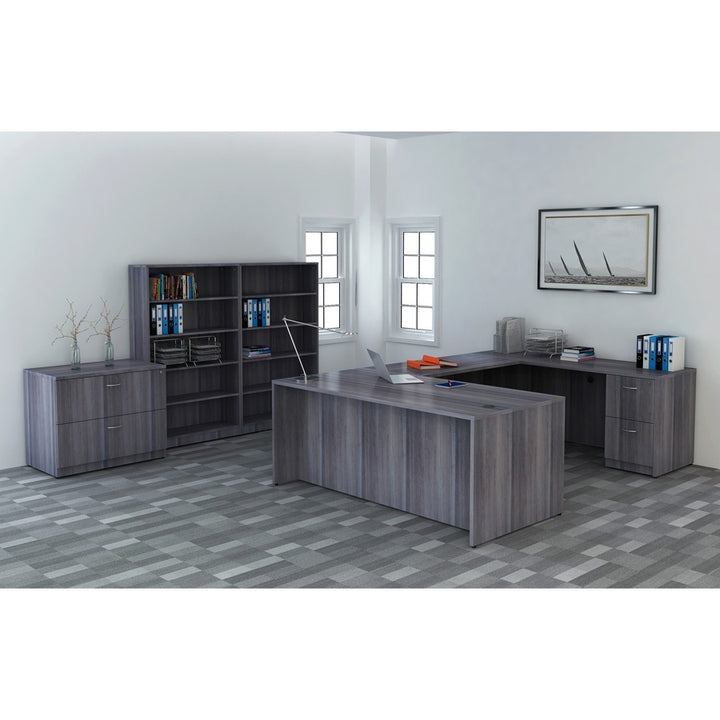 Image of Lorell Desk Shell, Rectangular, 66"x30"x29-1/2", Weathered Charcoal