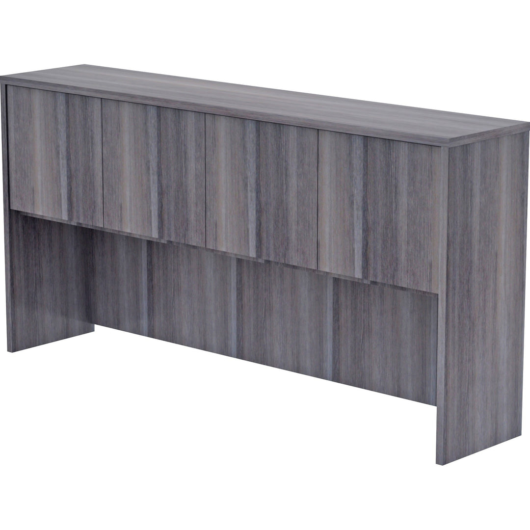 Image of Lorell Hutch w/Doors, 72"x15"x36", Weathered Charcoal