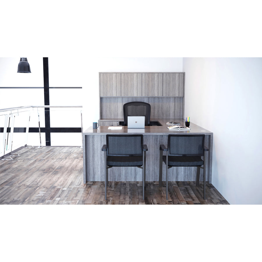 Image of Lorell Hutch w/Doors, 72"x15"x36", Weathered Charcoal