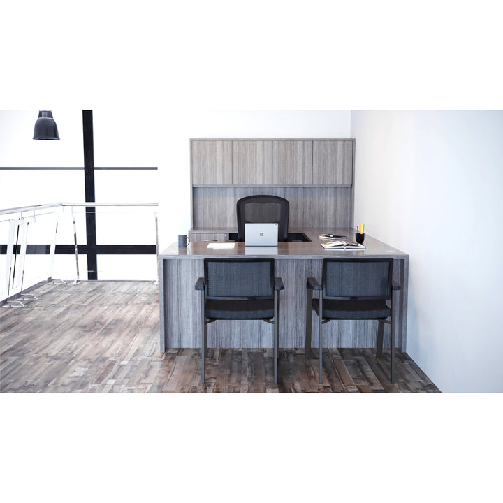 Image of Lorell Hutch w/Doors, 72"x15"x36", Weathered Charcoal