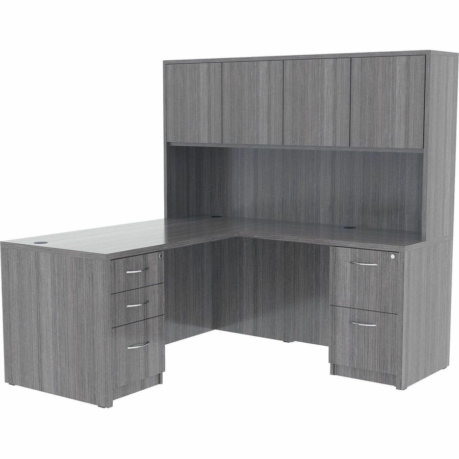 Image of Lorell Hutch w/Doors, 72"x15"x36", Weathered Charcoal
