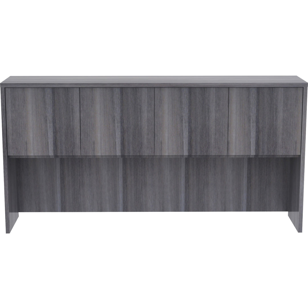 Image of Lorell Hutch w/Doors, 72"x15"x36", Weathered Charcoal