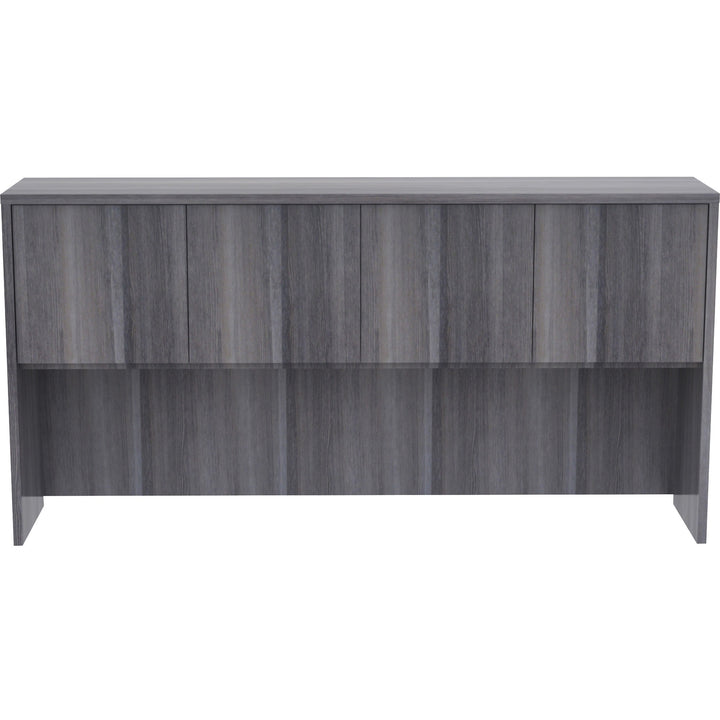 Image of Lorell Hutch w/Doors, 72"x15"x36", Weathered Charcoal