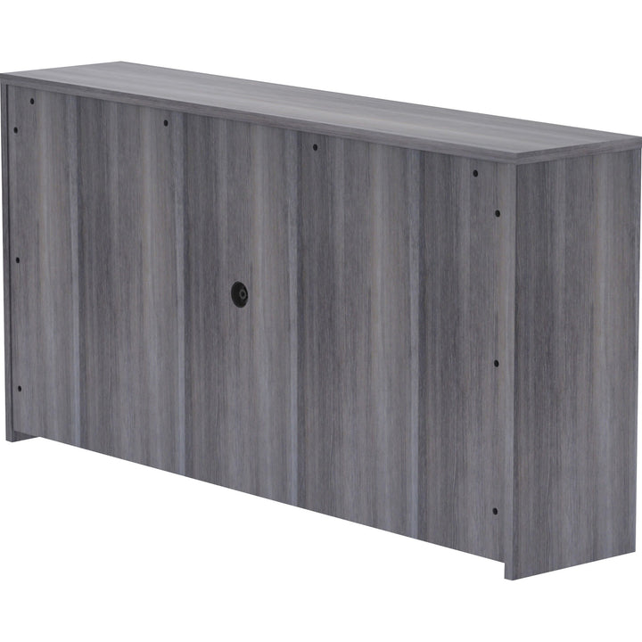 Image of Lorell Hutch w/Doors, 72"x15"x36", Weathered Charcoal