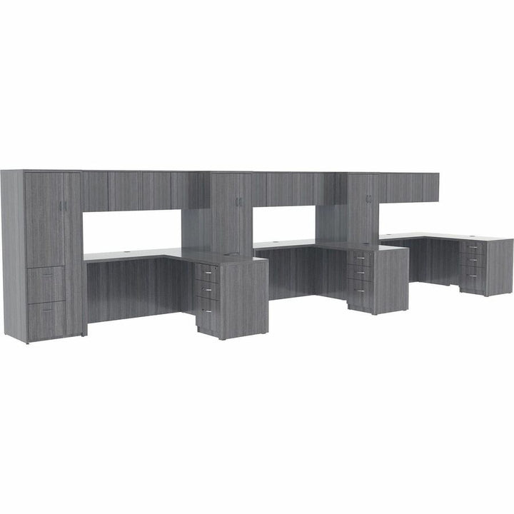 Image of Lorell Hutch w/Doors, 72"x15"x36", Weathered Charcoal