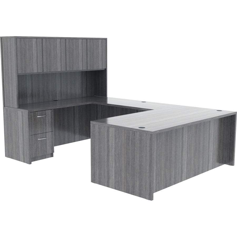 Image of Lorell Hutch w/Doors, 72"x15"x36", Weathered Charcoal