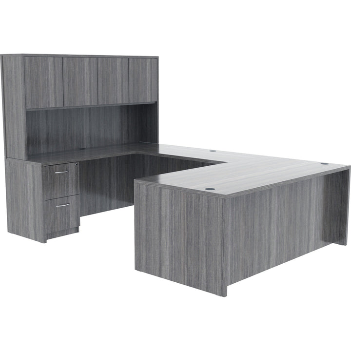Image of Lorell Hutch w/Doors, 72"x15"x36", Weathered Charcoal