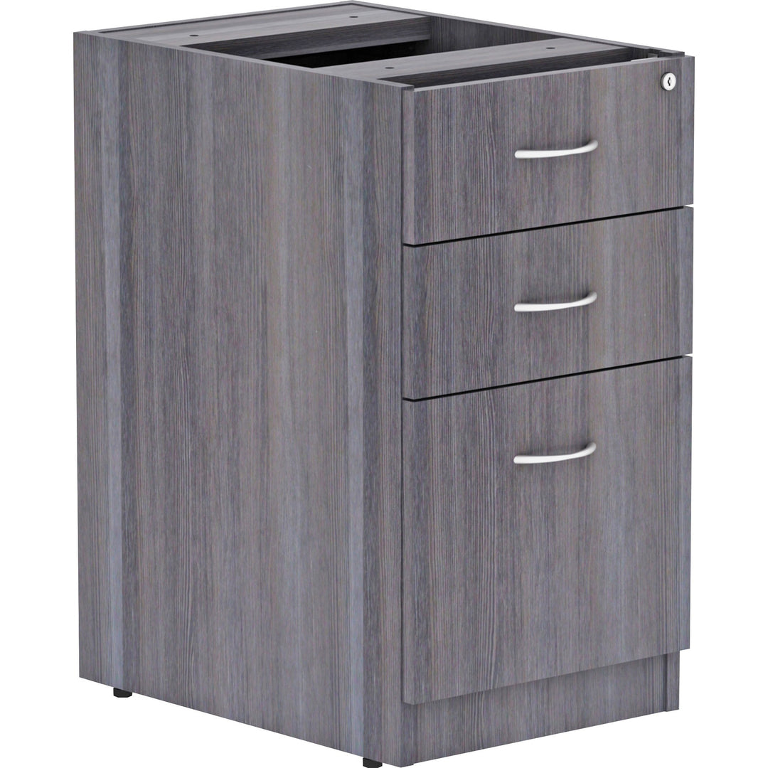 Image of Lorell Pedestal,B/B/F,Unfin Top,16"x22"x28-1/4",Weathered Charcoal