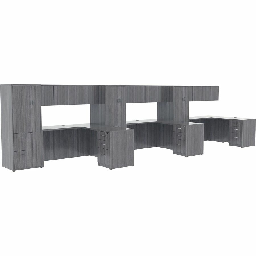 Image of Lorell Pedestal,B/B/F,Unfin Top,16"x22"x28-1/4",Weathered Charcoal