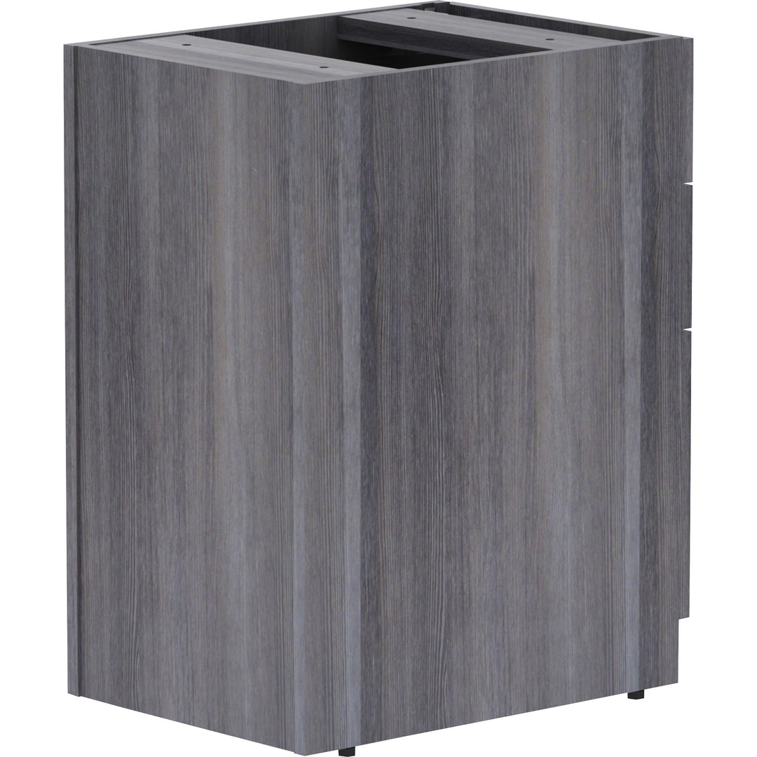 Image of Lorell Pedestal,B/B/F,Unfin Top,16"x22"x28-1/4",Weathered Charcoal