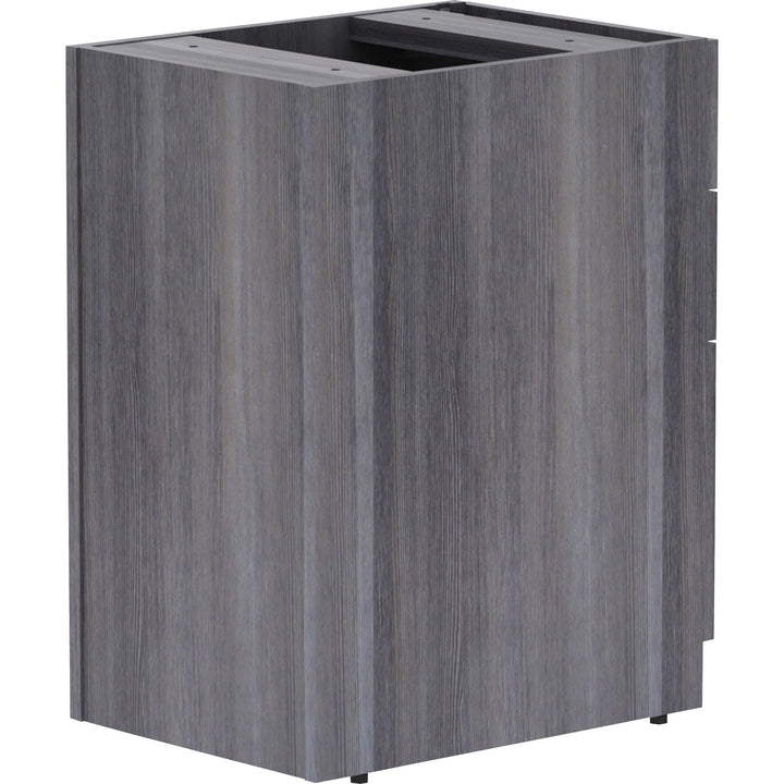 Image of Lorell Pedestal,B/B/F,Unfin Top,16"x22"x28-1/4",Weathered Charcoal
