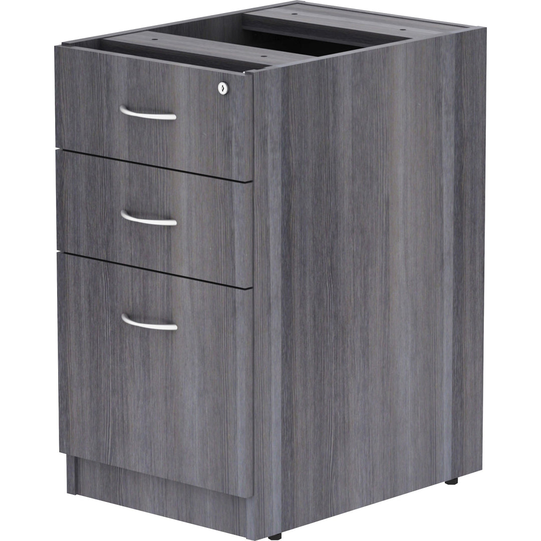 Image of Lorell Pedestal,B/B/F,Unfin Top,16"x22"x28-1/4",Weathered Charcoal