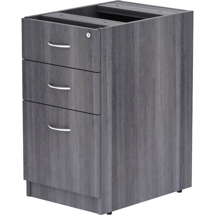Image of Lorell Pedestal,B/B/F,Unfin Top,16"x22"x28-1/4",Weathered Charcoal