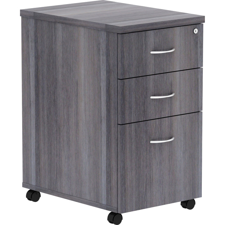 Image of Lorell Pedestal, Mobile, B/B/F, 16"x22"x28-1/4", Weathered Charcoal