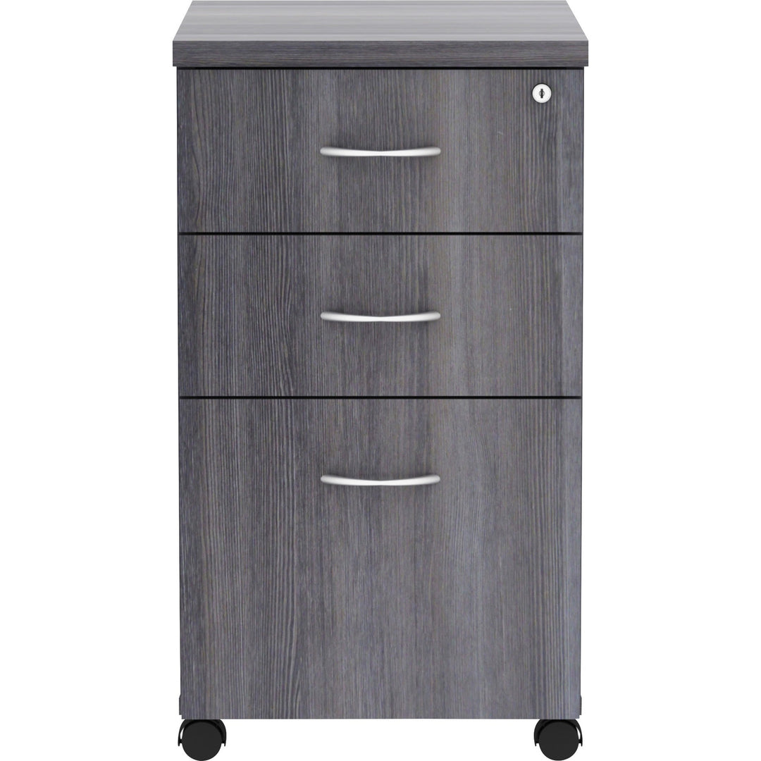 Image of Lorell Pedestal, Mobile, B/B/F, 16"x22"x28-1/4", Weathered Charcoal
