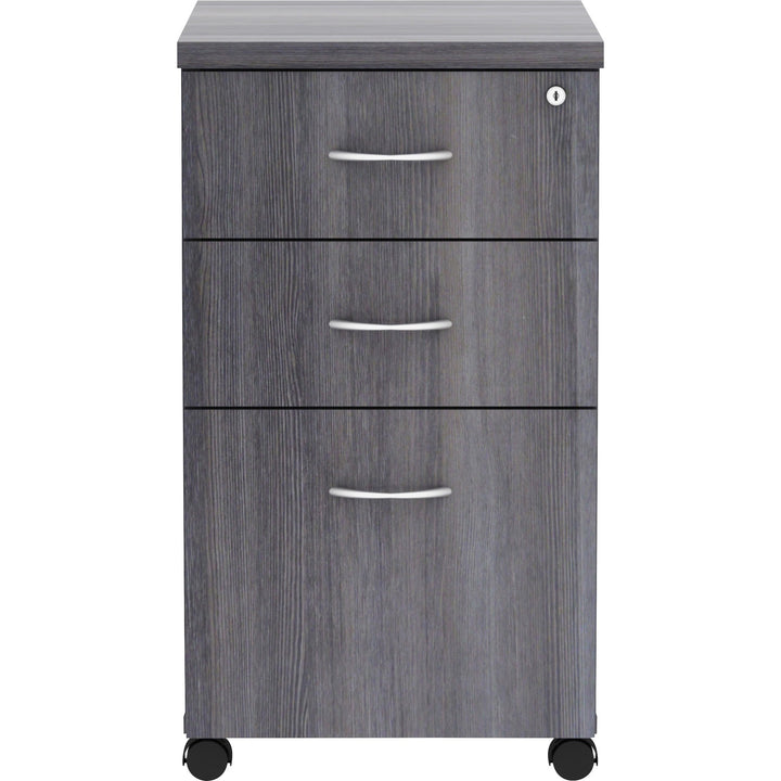 Image of Lorell Pedestal, Mobile, B/B/F, 16"x22"x28-1/4", Weathered Charcoal