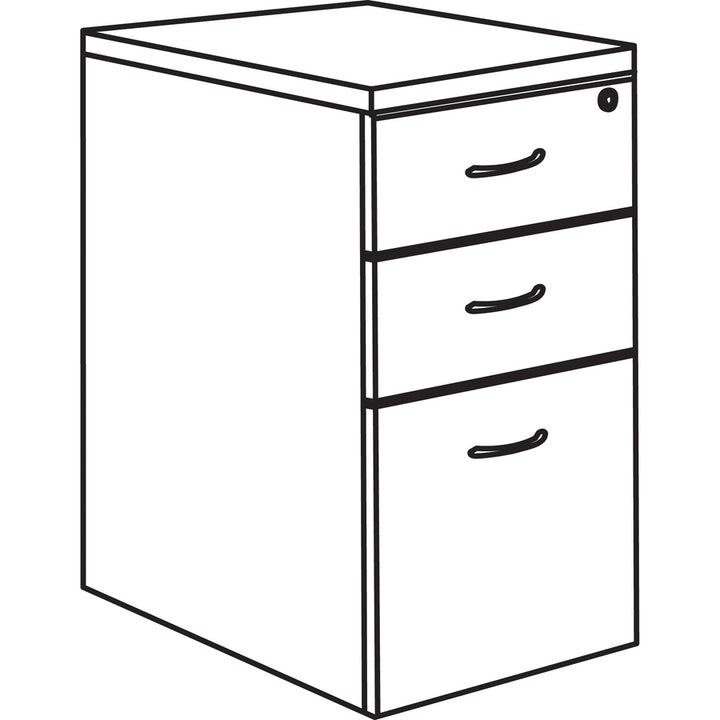 Image of Lorell Pedestal, Mobile, B/B/F, 16"x22"x28-1/4", Weathered Charcoal