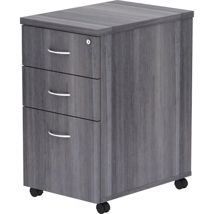 Image of Lorell Pedestal, Mobile, B/B/F, 16"x22"x28-1/4", Weathered Charcoal