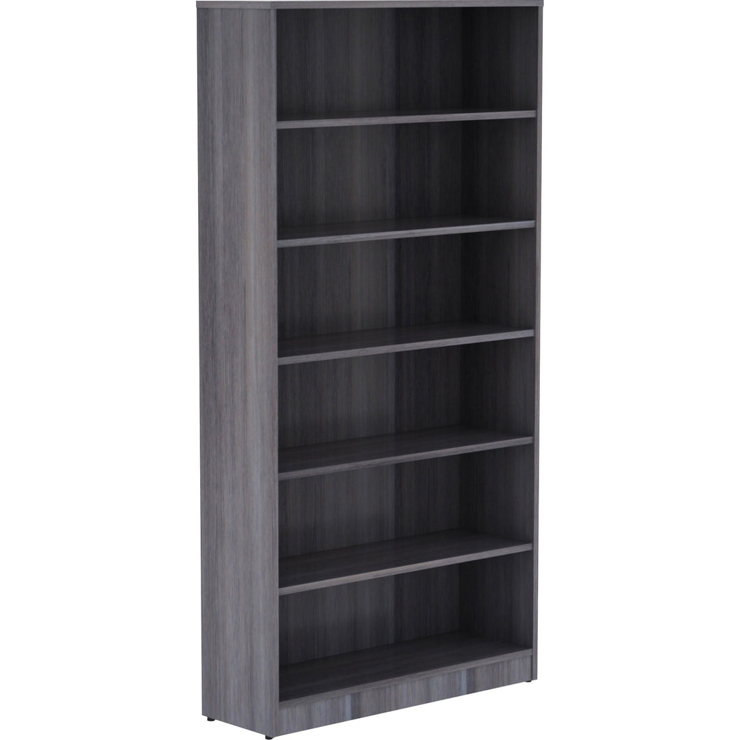 Image of Lorell Bookcase, 6 Shelves, 36"x12"x72", Weathered Charcoal