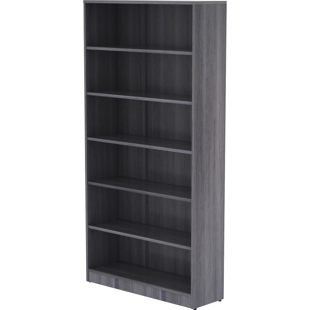 Image of Lorell Bookcase, 6 Shelves, 36"x12"x72", Weathered Charcoal