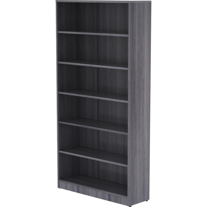 Image of Lorell Bookcase, 6 Shelves, 36"x12"x72", Weathered Charcoal