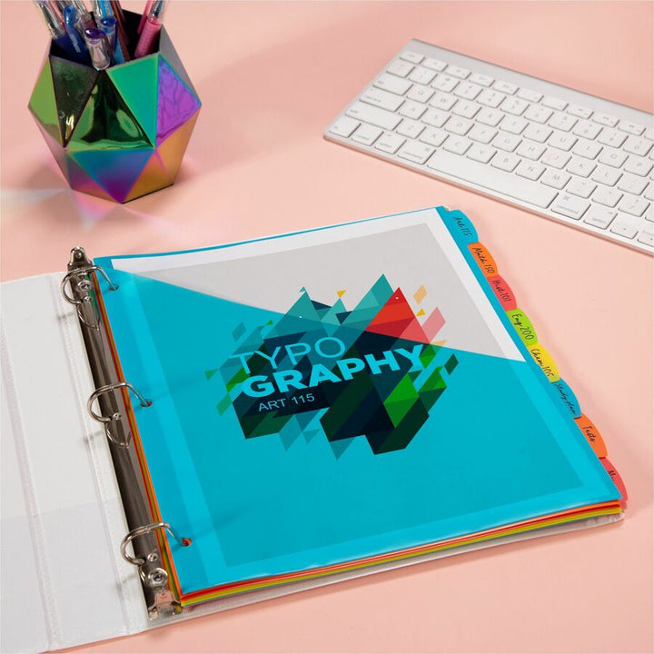 Image of Avery® Write-On Dividers w/Pocket,8-Tab,9-1/4"x11-1/8",Bright AST